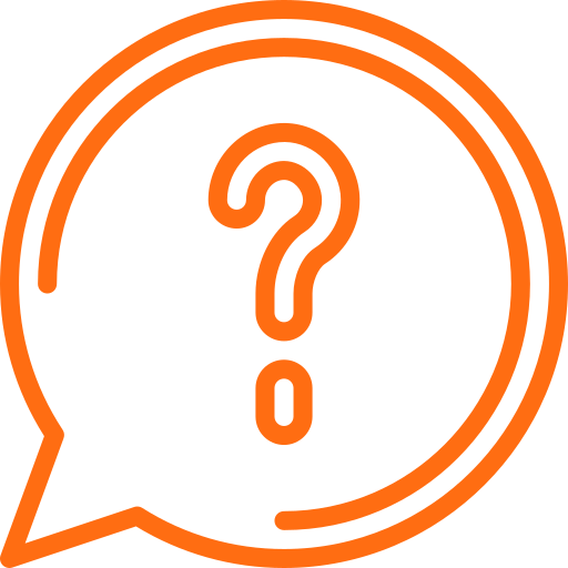 Icon of a speech bubble with a question mark inside