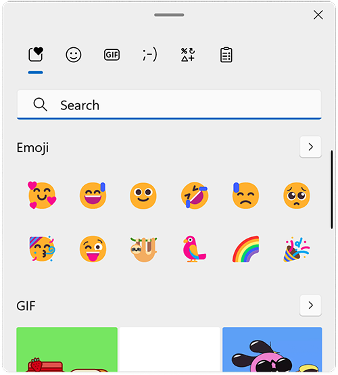 Insert emojis or gifs from any app