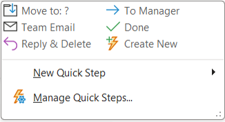 Manage Quick Steps